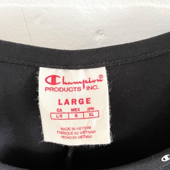 CHAMPION Midi Dress Ring tee Graphic trims Embroidered logo 111656 Black Sz L - Picture 6 of 15